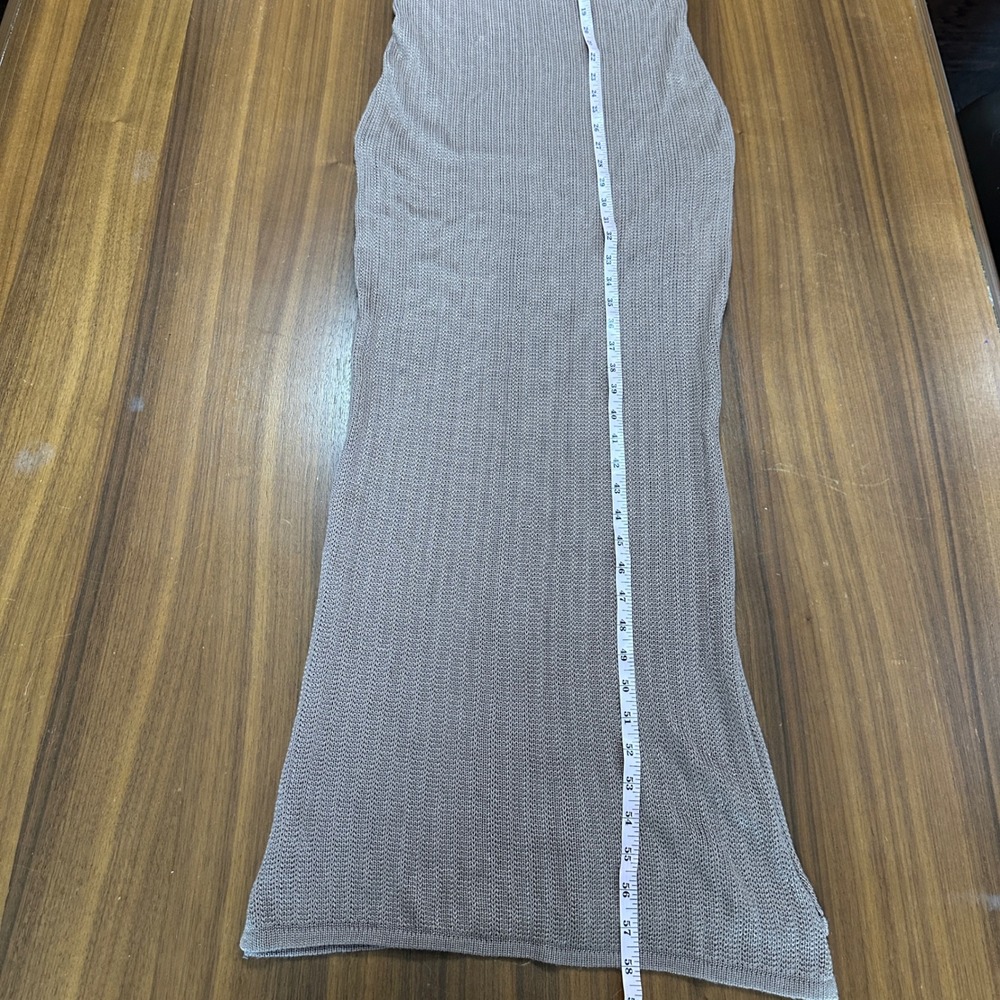 Flook the Label Zadia Knit Halter Maxi Dress Tan REVOLVE Slinky Resort Medium - Picture 11 of 14